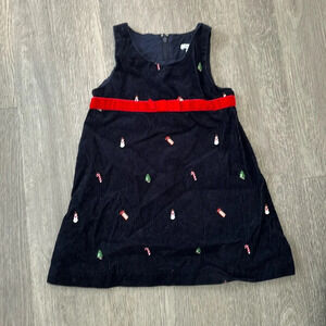 Hartstrings Navy Corduroy Christmas Holiday Dress Size 3T